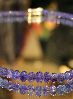 古董欧洲回流海外进口坦桑石项链