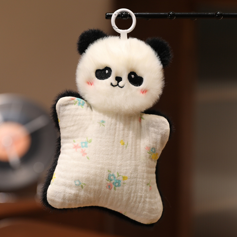 豆袋安抚玩偶兔子熊猫毛绒公仔动物手偶解压捏捏玩具手腕垫小礼物 - 图0