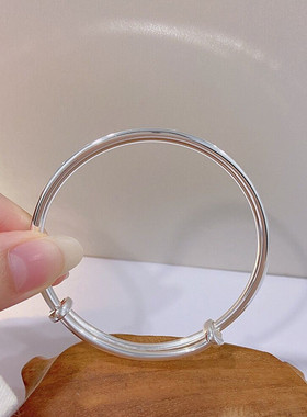 正品香港正生卡卡推拉银饰9999手镯女小众轻奢小众情人节送女友礼