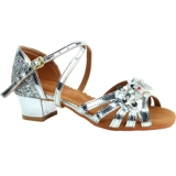 Детские высокие серебряные сандалии, мягкая подошва, подходит для подростков