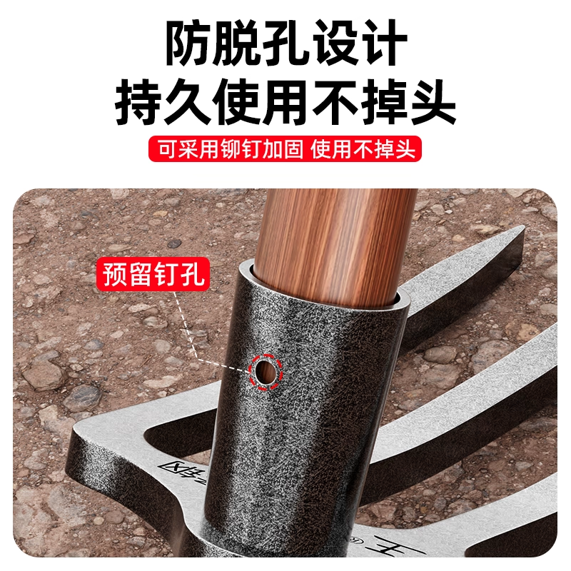 农用铁耙子老式种地刨锰钢三齿钉耙五齿耙子松土翻地神器工具大全,淘宝优惠券,粉丝福利购,淘宝优惠卷