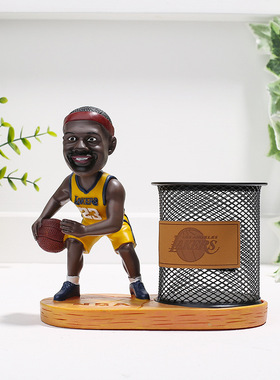 树脂+铁艺笔筒简约书房球星