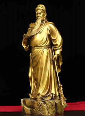 包邮关公摆件纯铜大号武财神佛像铜像关二爷关羽店铺开业礼品