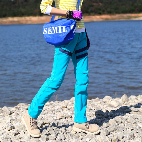 Дорожные бархатные утепленные водонепроницаемые дышащие износостойкие демисезонные штаны, большой размер