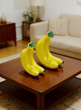 新中式陶瓷香蕉摆件寓意生意成交