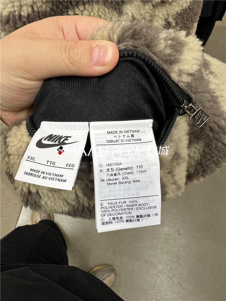 Nike耐克男冬季休闲运动羊羔绒双面穿立领保暖夹克外套DQ4885-010