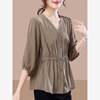 Ladies shirt loose waisted shirt chiffon shirt