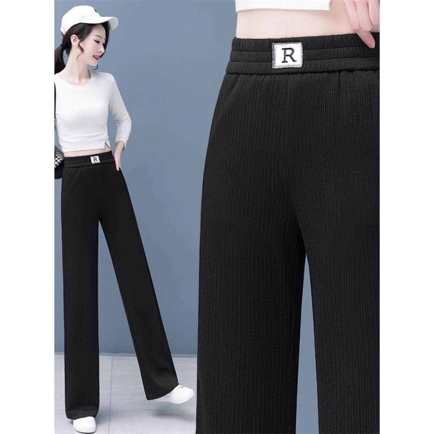 燕麦色阔腿裤女秋冬加绒慵懒松弛感裤子2025新款显瘦秋季直筒裤子,淘宝优惠券,粉丝福利购,淘宝优惠卷