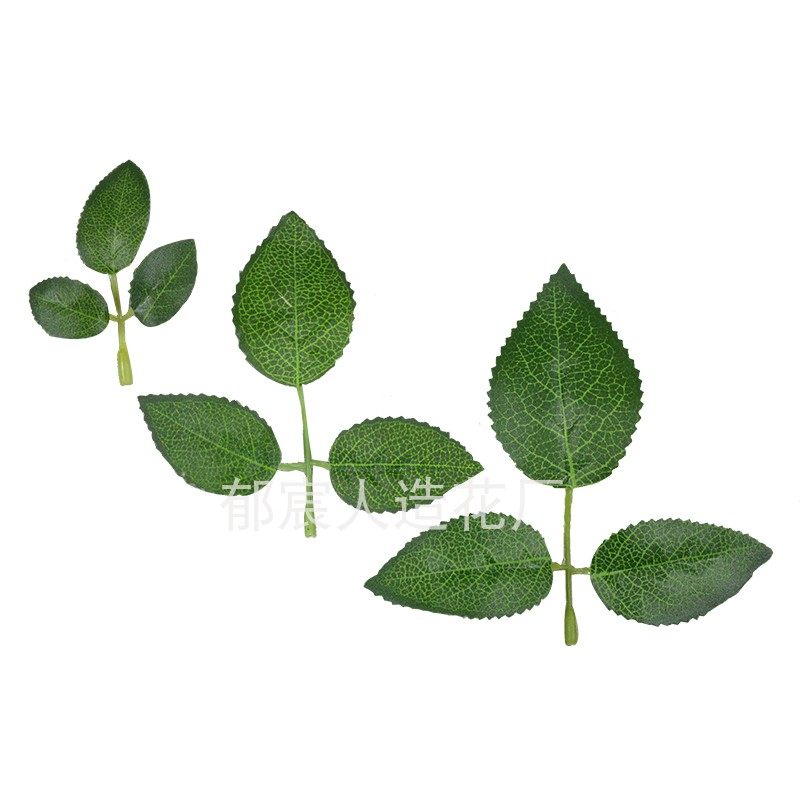 仿真玫瑰花叶高档丝网印仿真玫瑰叶香皂花叶子情人节礼物diy配件