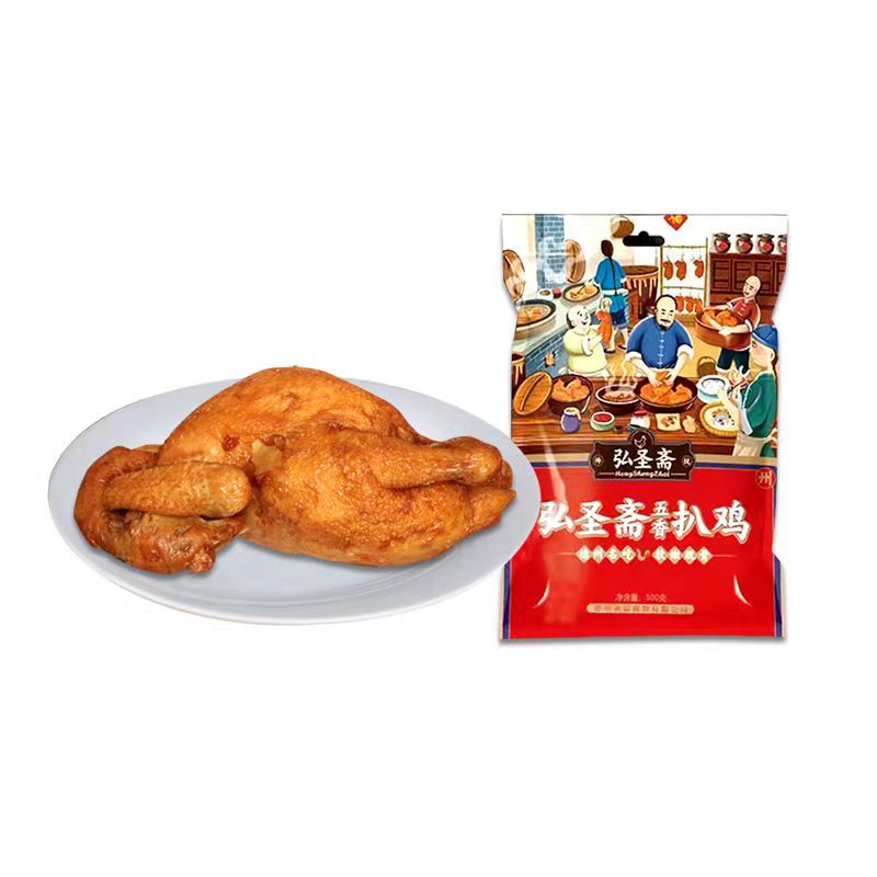 山东特产弘圣斋扒鸡开袋即食500g网红熟食烧鸡德州五香脱骨扒鸡 - 图3