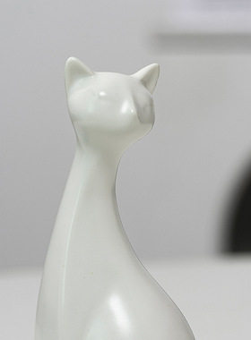 北欧创意猫咪陶瓷动物简约现代客厅饰品桌面创意家居摆件首饰展架