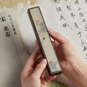 六品堂黑檀木古画镇尺镇纸书法国画专用黑梓木古风花鸟创意文房四宝成人写毛笔字压条书房摆件文房雅器