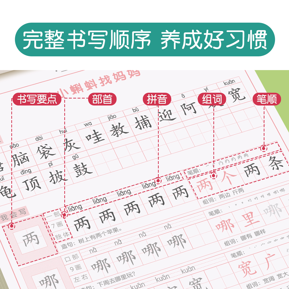 六品堂二年级上册下册练字帖小学生专用字帖语文同步每日一练儿童临摹练字帖人教版课本正楷钢笔书写笔画笔顺硬笔书法练习写字生字-图2