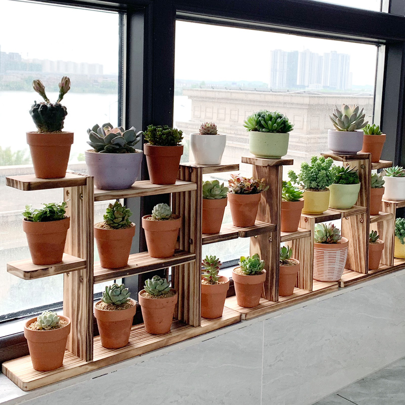 实木花架置物架阳台多肉小架子多层窗台超窄室内客厅简约现代中式,淘宝优惠券,粉丝福利购,淘宝优惠卷