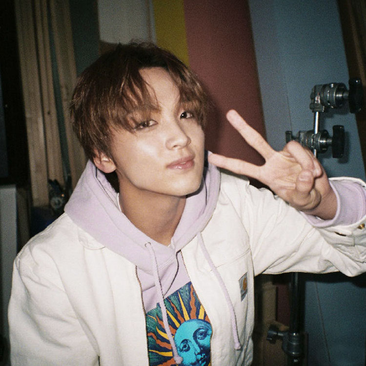 nct dream楷灿李东赫同款纯棉印花连帽衫宽松秋季男女紫色卫衣服