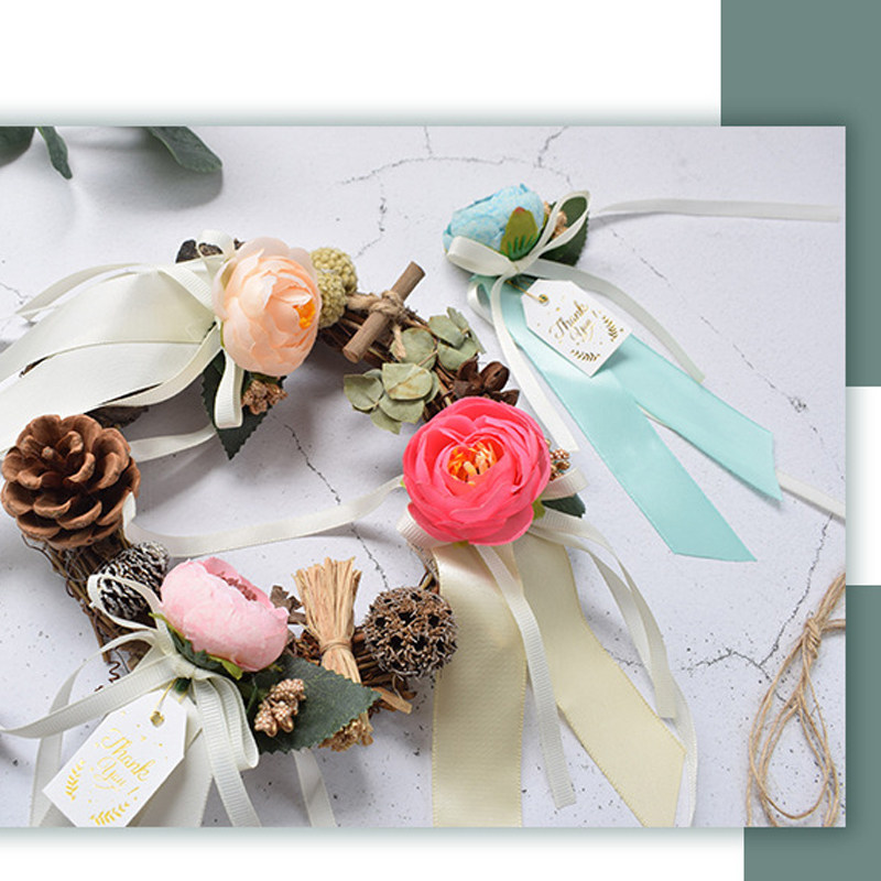 花瓶喜糖盒袋配件装饰花朵假花绑系带子绳子山茶花仿真香槟色酒红,淘宝优惠券,粉丝福利购,淘宝优惠卷