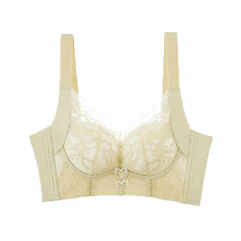 依美淇8815内衣女聚拢收副乳上托调整型宽肩带文胸罩蕾丝性感无磁