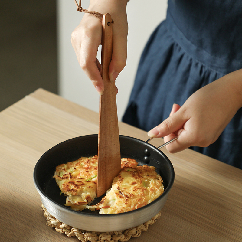 日本霜山柚木质锅铲户外露营炒菜铲子家用宝宝辅食木铲便携厨具