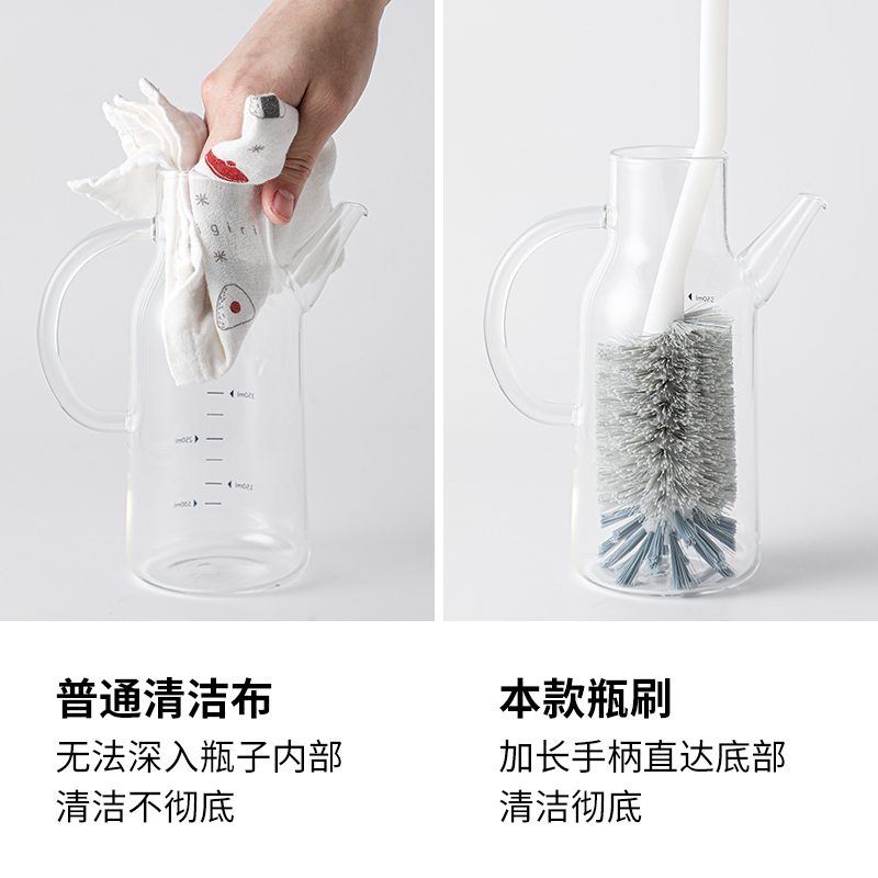 日本进口长柄杯刷奶瓶刷家用多功能清洁刷无死角小刷子洗杯子神器 - 图1