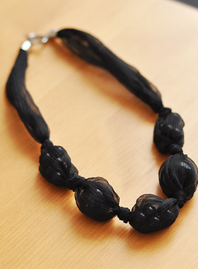 项链女小众设计感ins桑蚕丝丝巾