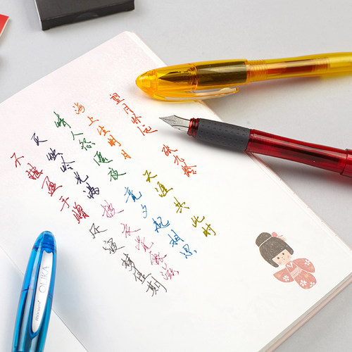 韩国慕那美monami彩色钢笔学生用OLIKA白色透明黑色红色F笔尖钢笔 - 图0