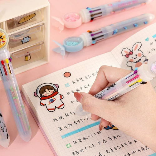 Милая многоцветная прозрачная универсальная шариковая ручка для школьников