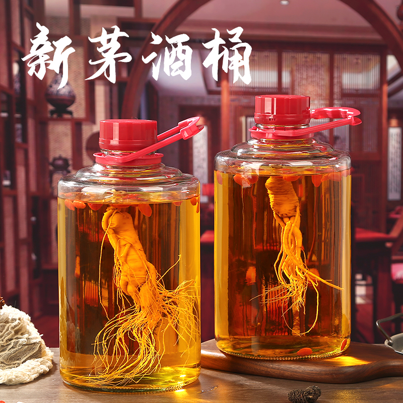 Green plum bubble wine bottle special glass bottle thickened wine bottle container homemade bubble wine jar sealed handle bottle