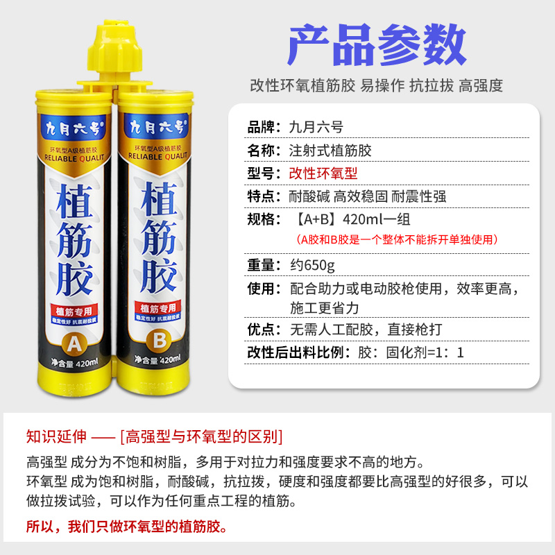 植筋胶建筑用钢筋混凝土粘钢加固专用胶注射式环氧植根值筋强力胶 - 图1