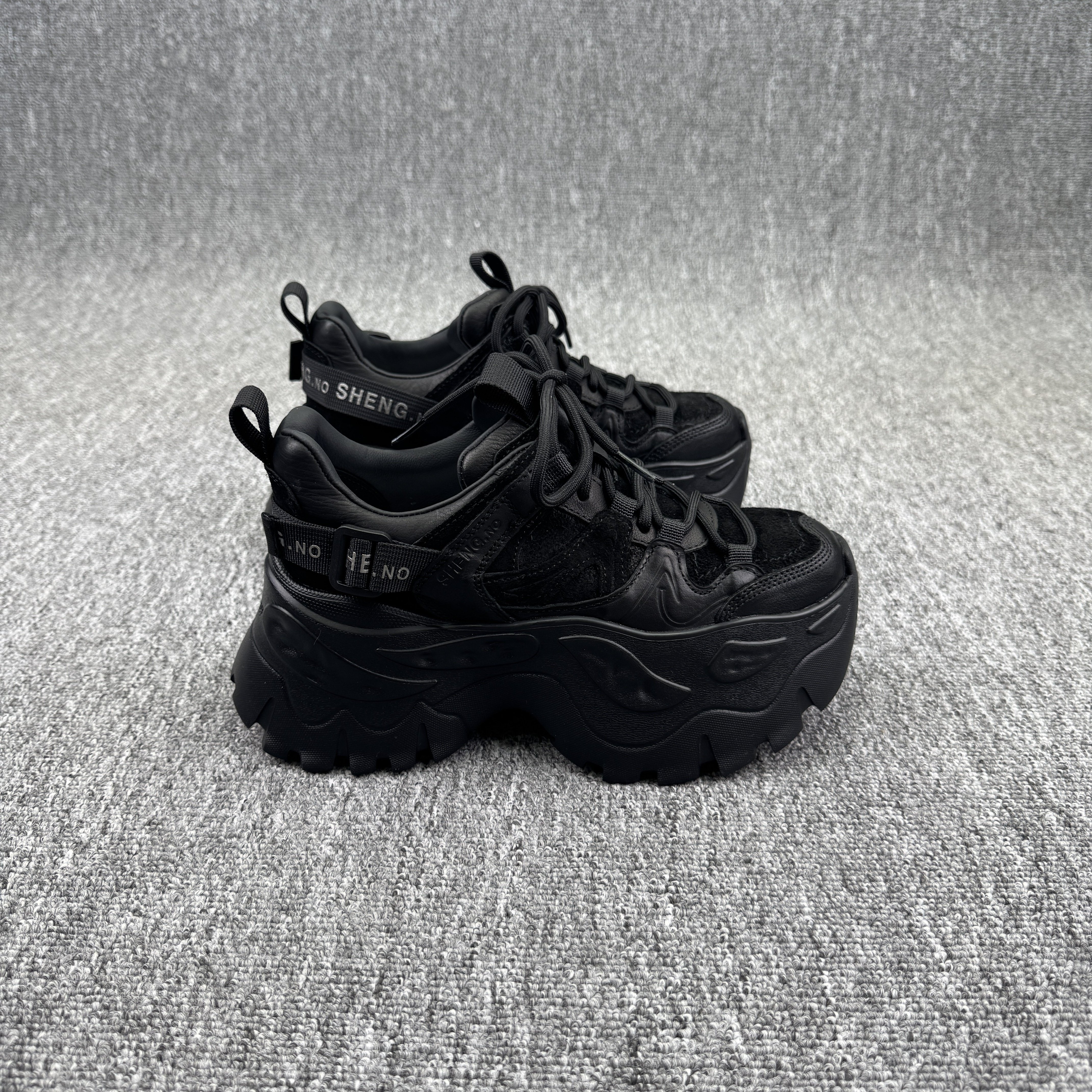 欧洲站2025秋季新款欧货真皮厚底增高老爹鞋休闲高跟系带松糕鞋女,淘宝优惠券,粉丝福利购,淘宝优惠卷