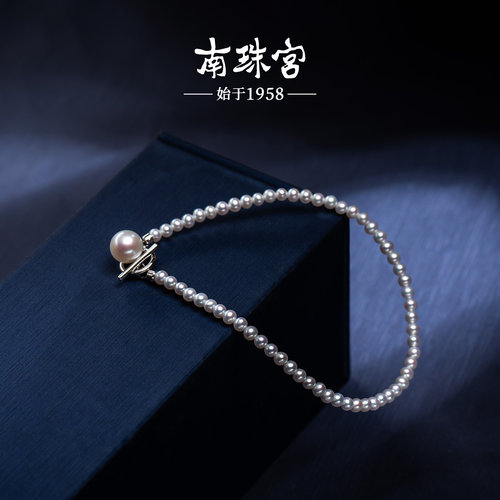 南珠宫925银淡水珍珠手链OT扣简约百搭送老婆C-HJS082SD-Y - 图3