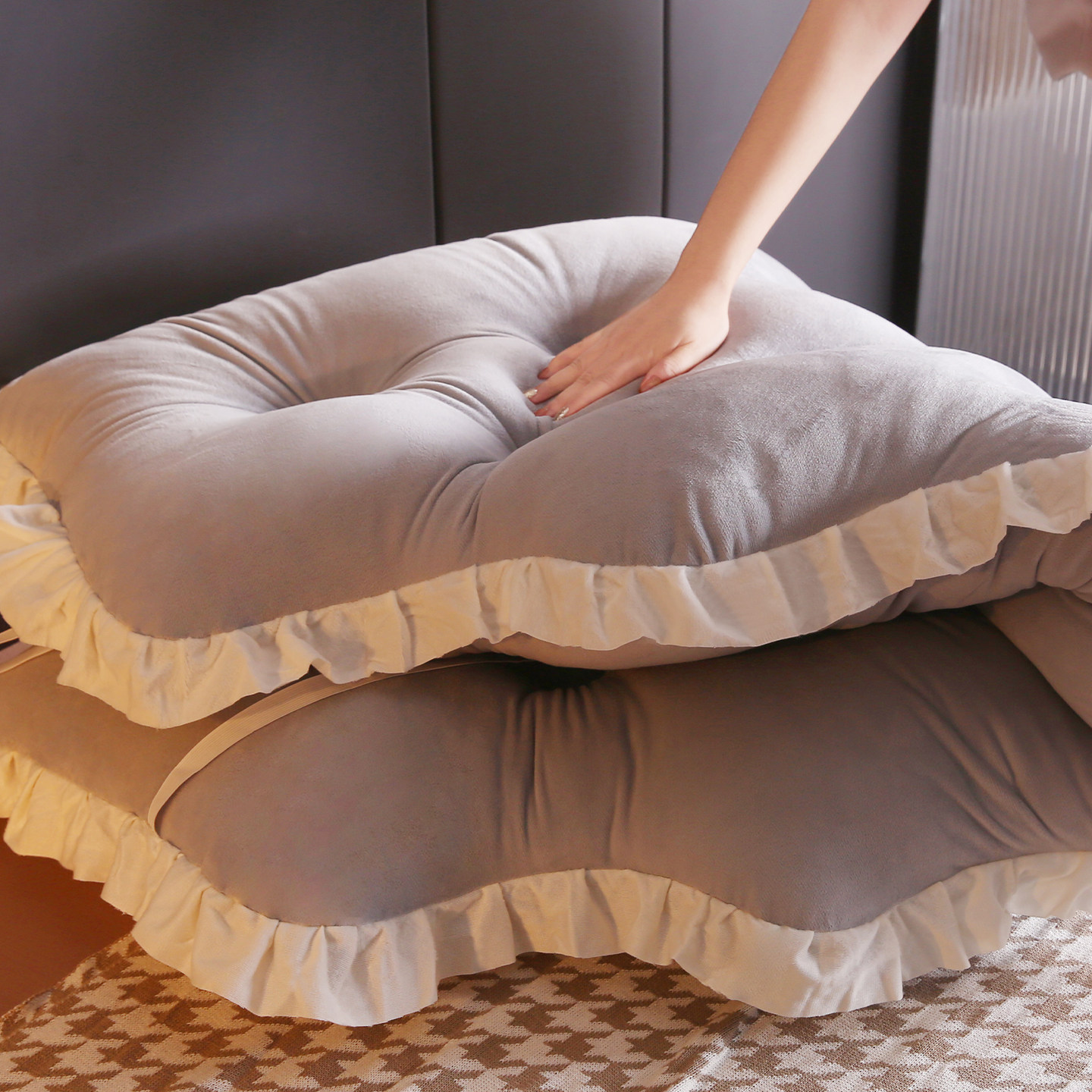 现代风床头软包靠垫加高加大靠背卧室双人床上靠枕防撞软垫绑带,淘宝优惠券,粉丝福利购,淘宝优惠卷