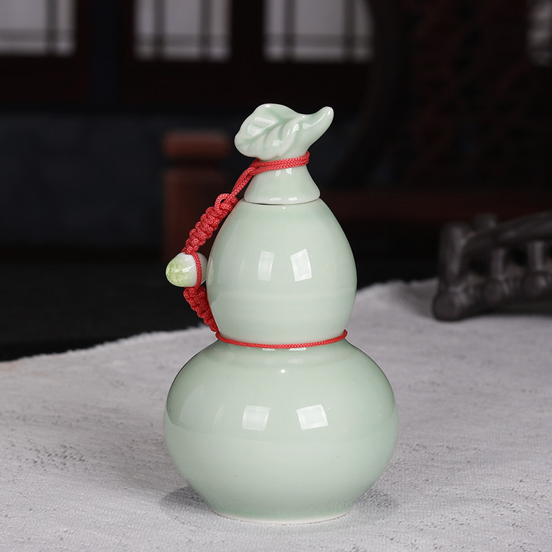 陶瓷小药瓶葫芦密封罐中式复古药丸药粉香膏迷你葫芦瓶便携茶叶罐