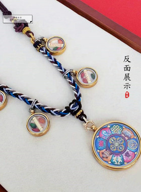 女款绿度母唐卡吊坠项链手工制作
