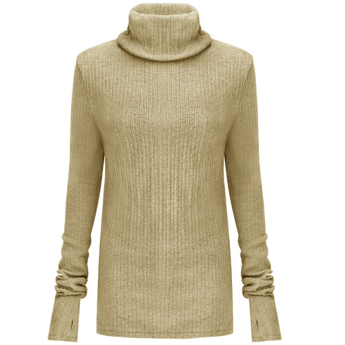 [底价清仓]COCOBELLA纯色双层堆堆高领毛衣女舒适内搭针织衫YN784 - 图3