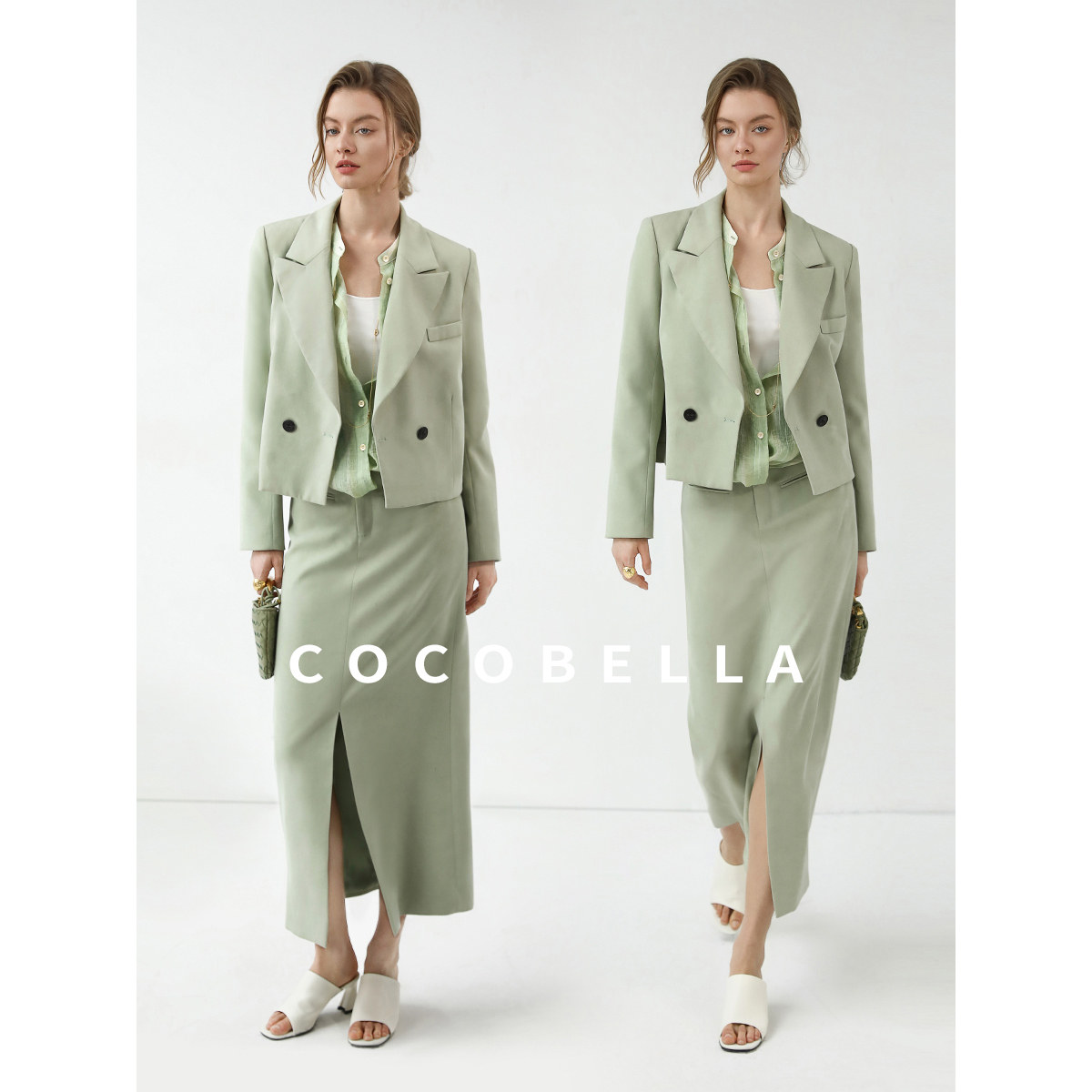 COCOBELLA静奢风阔肩短款小西装女26春通勤气质西服外套SI3010,淘宝优惠券,粉丝福利购,淘宝优惠卷