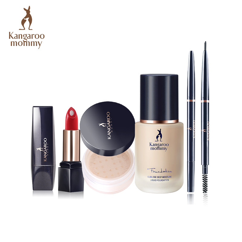 袋鼠妈妈孕妇彩妆套装女粉底液口红 袋鼠妈妈孕产妇彩妆套装