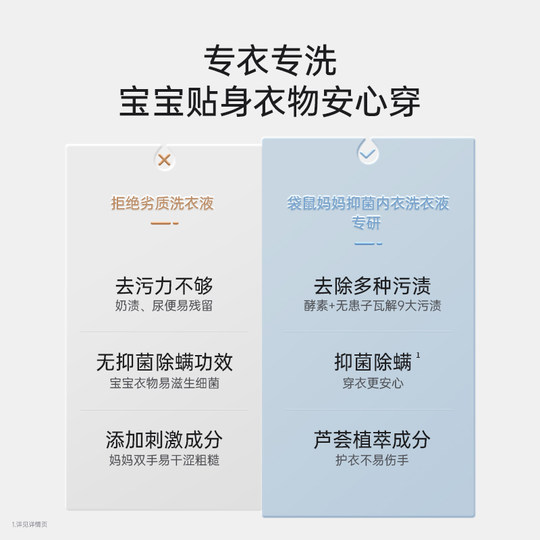 Kangaroo mother mother and baby underwear laundry detergent antibacterial