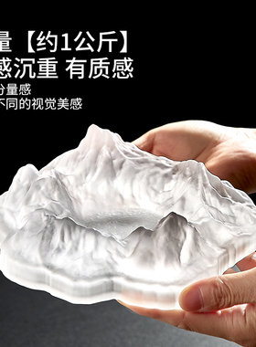 创意玻璃烟灰缸办公室个性烟缸家用高级感客厅轻奢防灰飞大号摆件