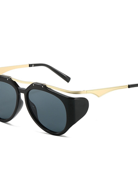 娜扎宋佳同款不规则金属太阳镜