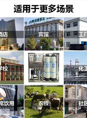 大型工业商用单级双级RO全自动反渗透水处理设备井水去离子超纯水