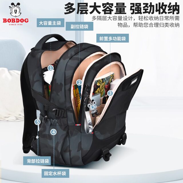 Babudou primary school bag junior high school large capacity backpack