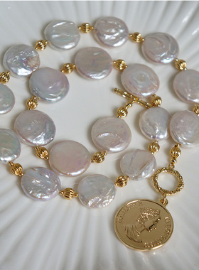 天然巴洛克珍珠钱币欧美