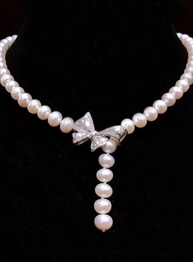 锆石礼服旗袍可调节天然珍珠