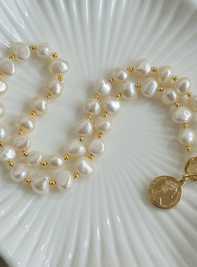 圆牌巴洛克异形珍珠OT扣