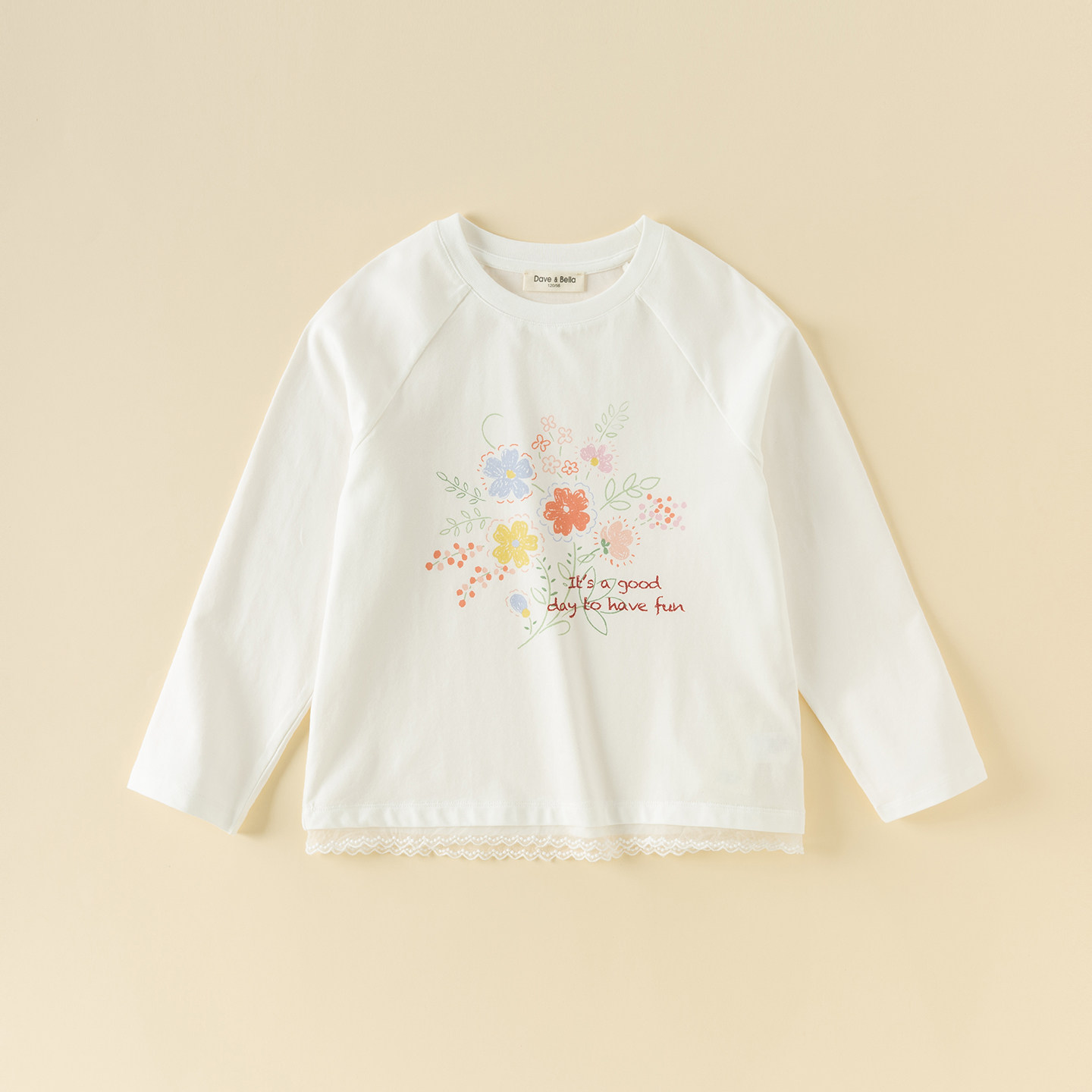 戴维贝拉儿童5A抗菌防螨长袖T恤2026春装新款女童中大童休闲上衣,淘宝优惠券,粉丝福利购,淘宝优惠卷