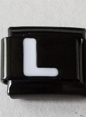 现货模块手链不绣钢DIY时尚配饰 白色英文字母镀黑金现货弹力手镯