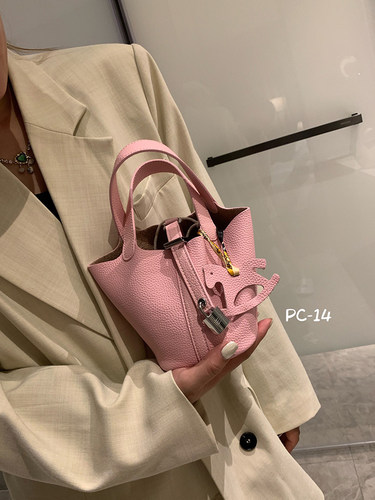真皮菜篮子包手拎小包包女2026新款潮高级感迷你可爱水桶包手提包 - 图0
