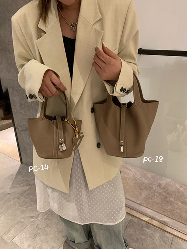 真皮菜篮子包手拎小包包女2026新款潮高级感迷你可爱水桶包手提包 - 图3