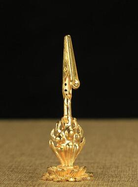 纯铜葫芦莲花座香架 纯铜香插沉香线香檀香盘香架香座 香立盘香托