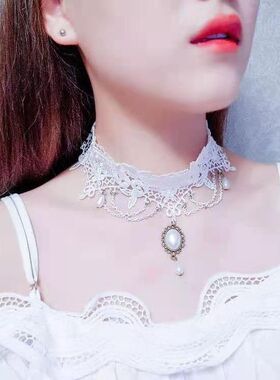 【限量特惠】纯欲风法式甜美蕾丝项链气质cos韩系choker锁骨项圈